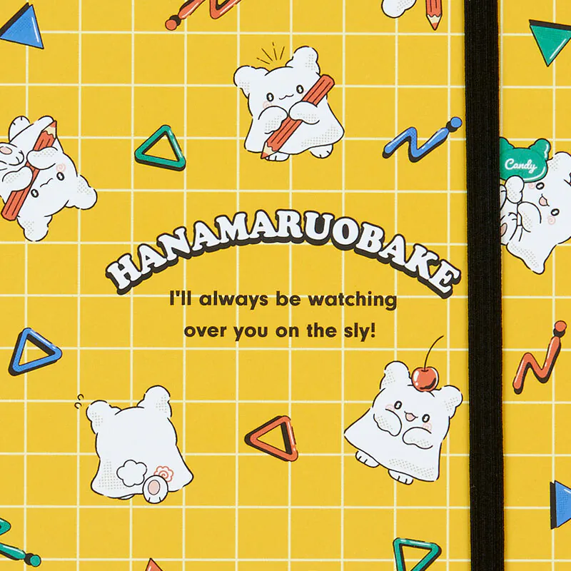 Hanamaruobake Checkered B7 Lined Notebook (Elastic Closure) - Image 4